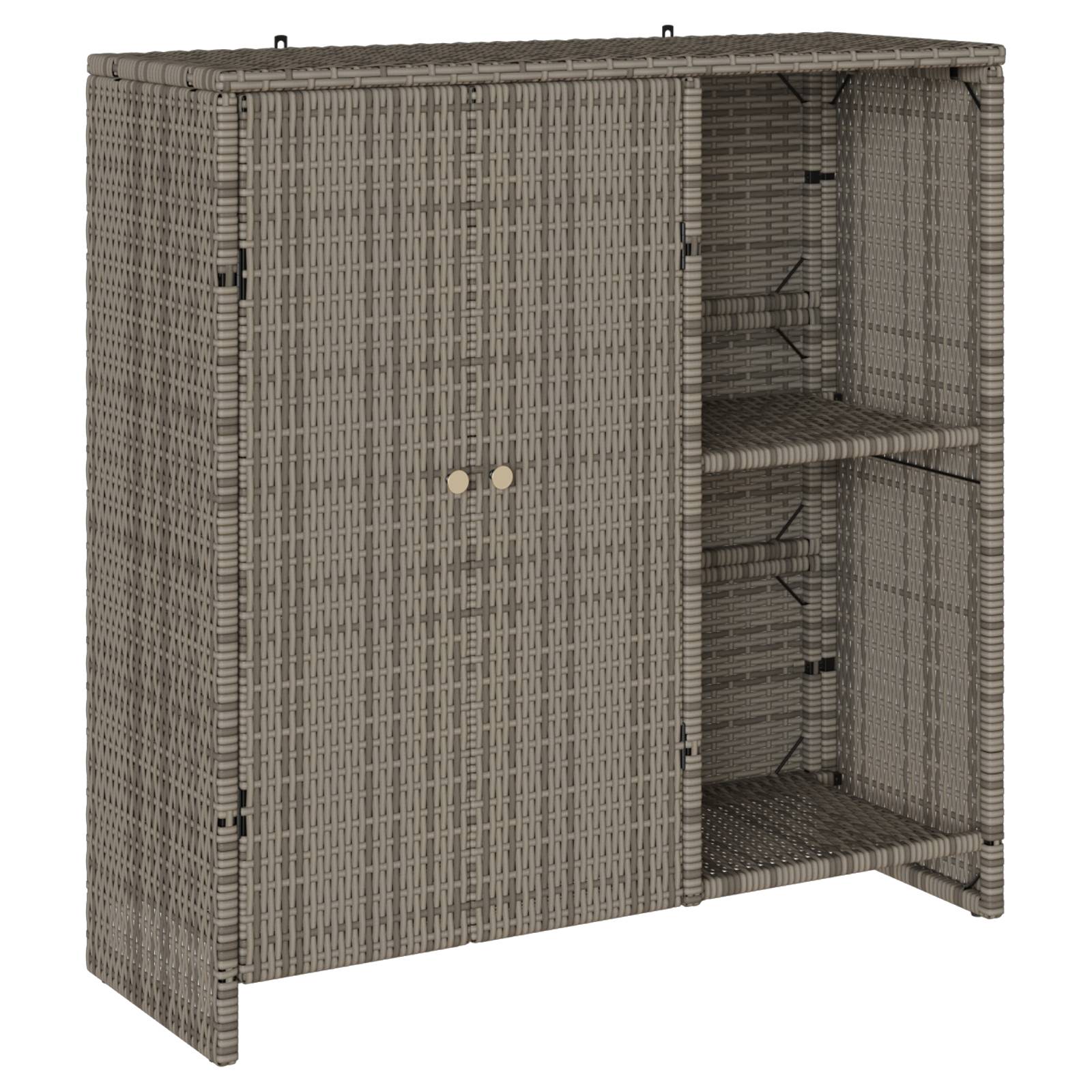 vidaXL Beistellschrank Grau 100x36x102 cm Rattan