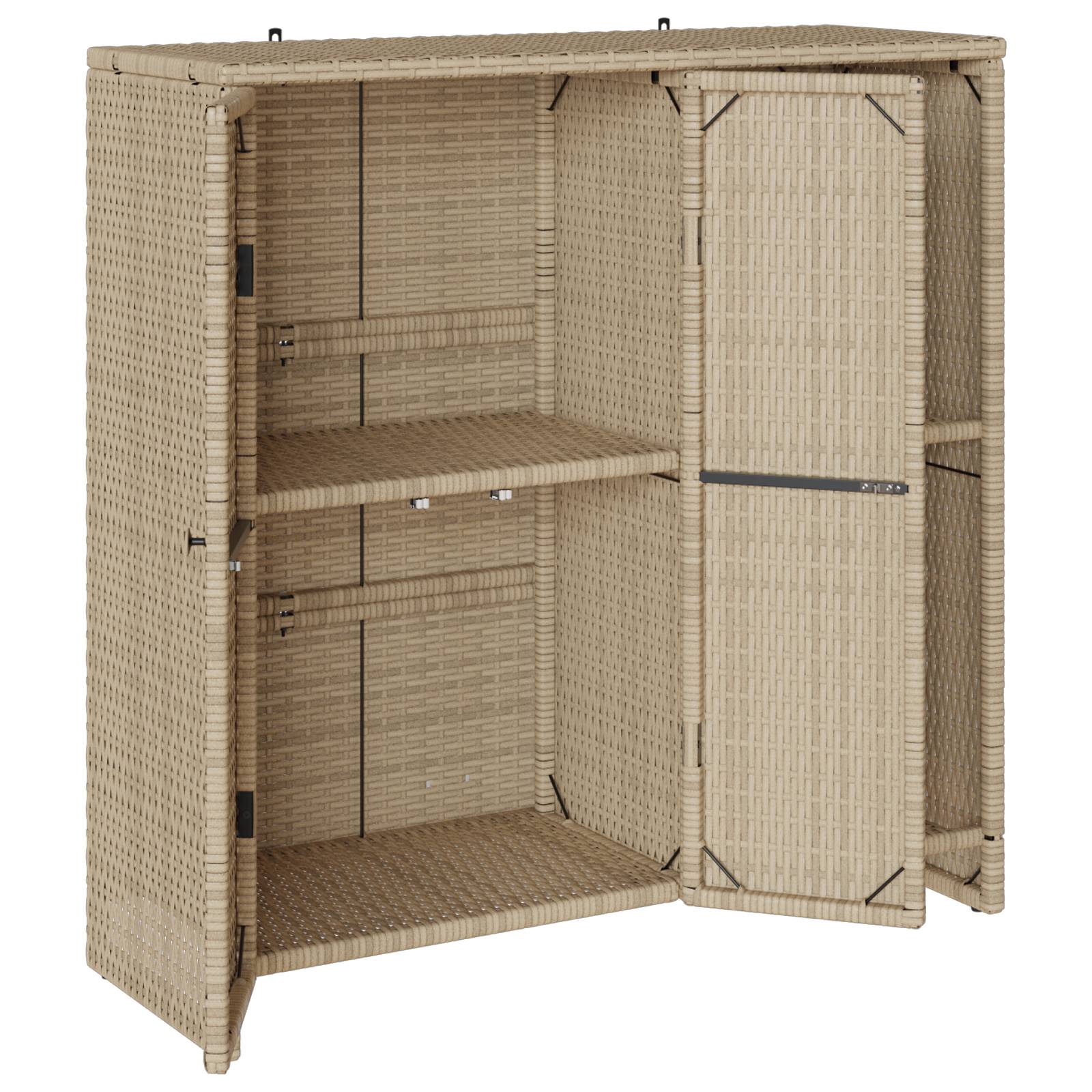 vidaXL Beistellschrank Beige 100x36x102 cm Rattan