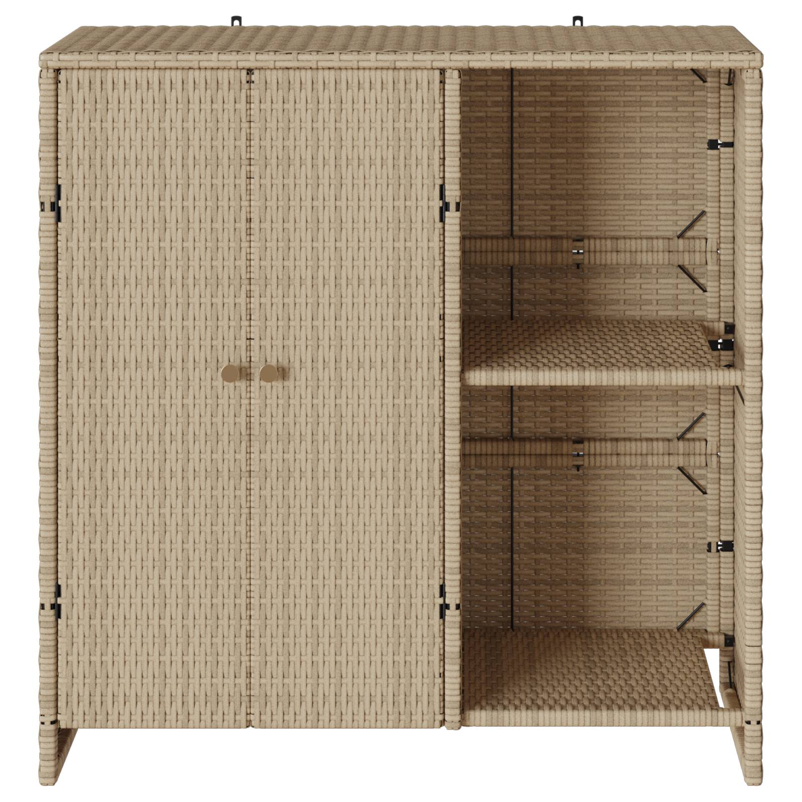 vidaXL Beistellschrank Beige 100x36x102 cm Rattan