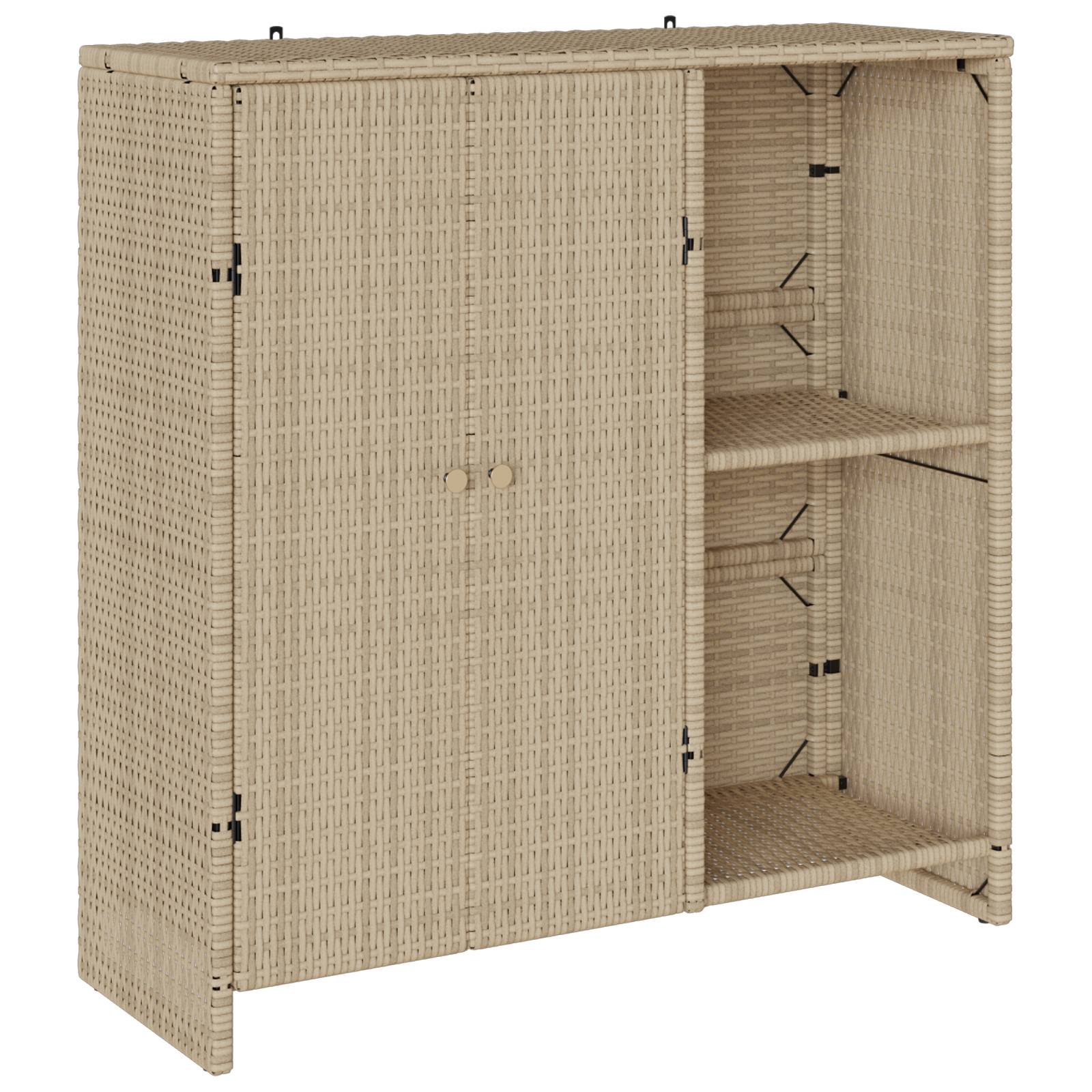 vidaXL Beistellschrank Beige 100x36x102 cm Rattan