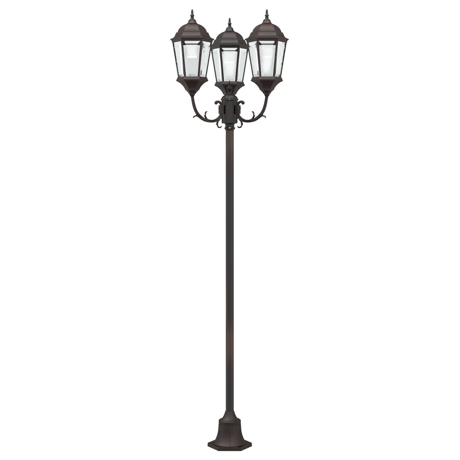 vidaXL Mastleuchte 3-Flammig E27 Bronzen 220 cm Aluminium