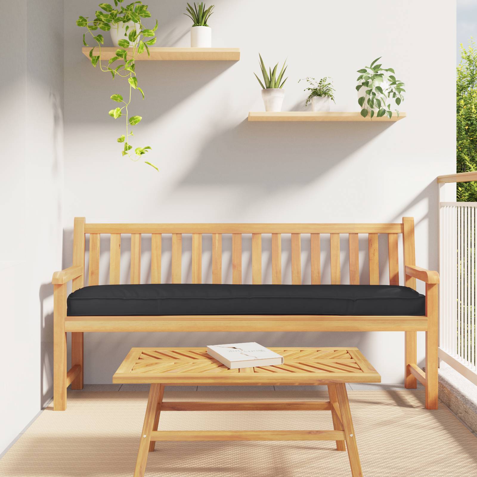 vidaXL Palettenkissen für Bank Schwarz 200x40x8 cm Oxford-Gewebe