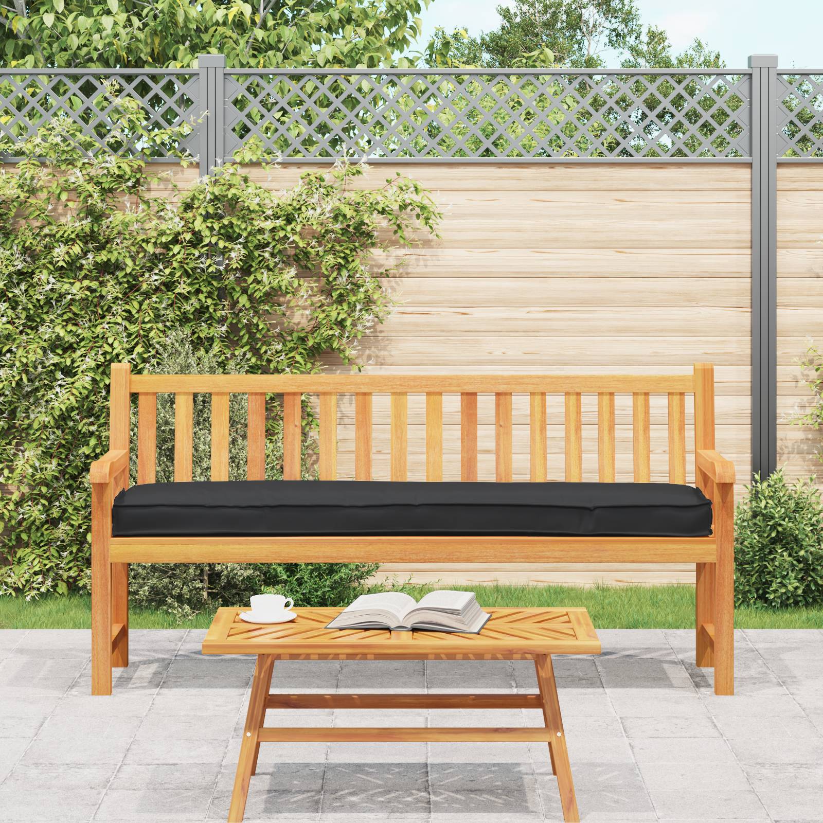 vidaXL Palettenkissen für Bank Schwarz 200x40x8 cm Oxford-Gewebe