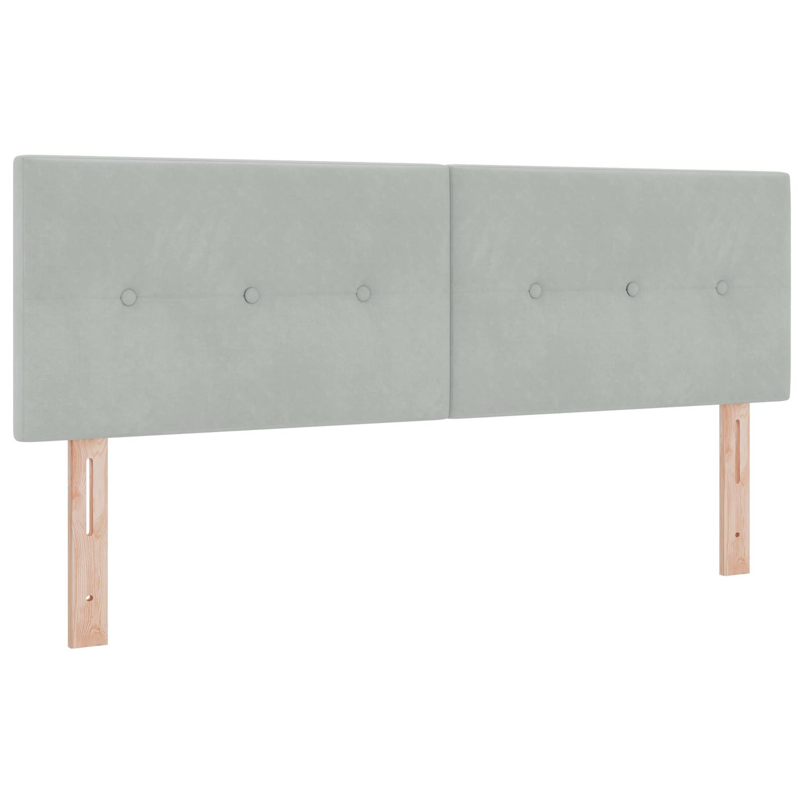 vidaXL Kopfteil mit Knopfheftung Hellgrau 160 cm Samt