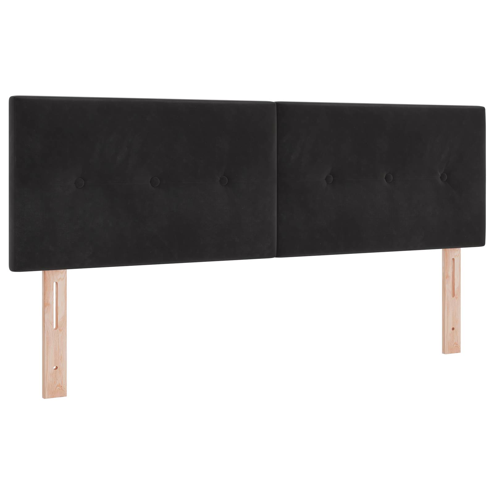 vidaXL LED Kopfteil mit Knopfheftung Schwarz 72 cm Samt