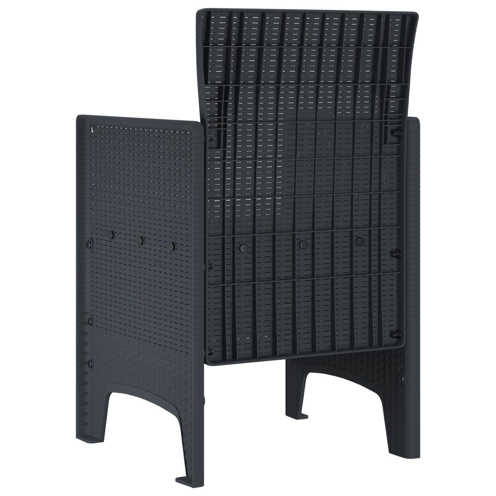 vidaXL Gartenstühle 4 Stk. Anthrazit Poly Rattan