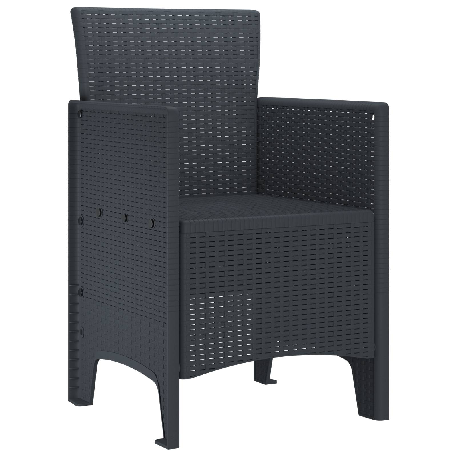 vidaXL Gartenstühle 4 Stk. Anthrazit Poly Rattan