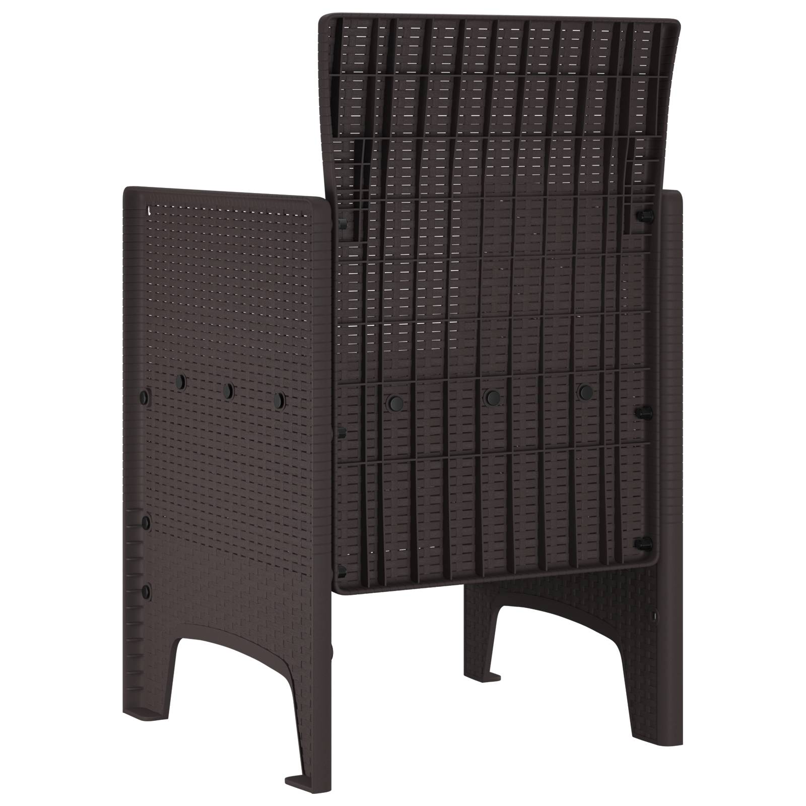 vidaXL Gartenstühle 2 Stück braunes Poly-Rattan