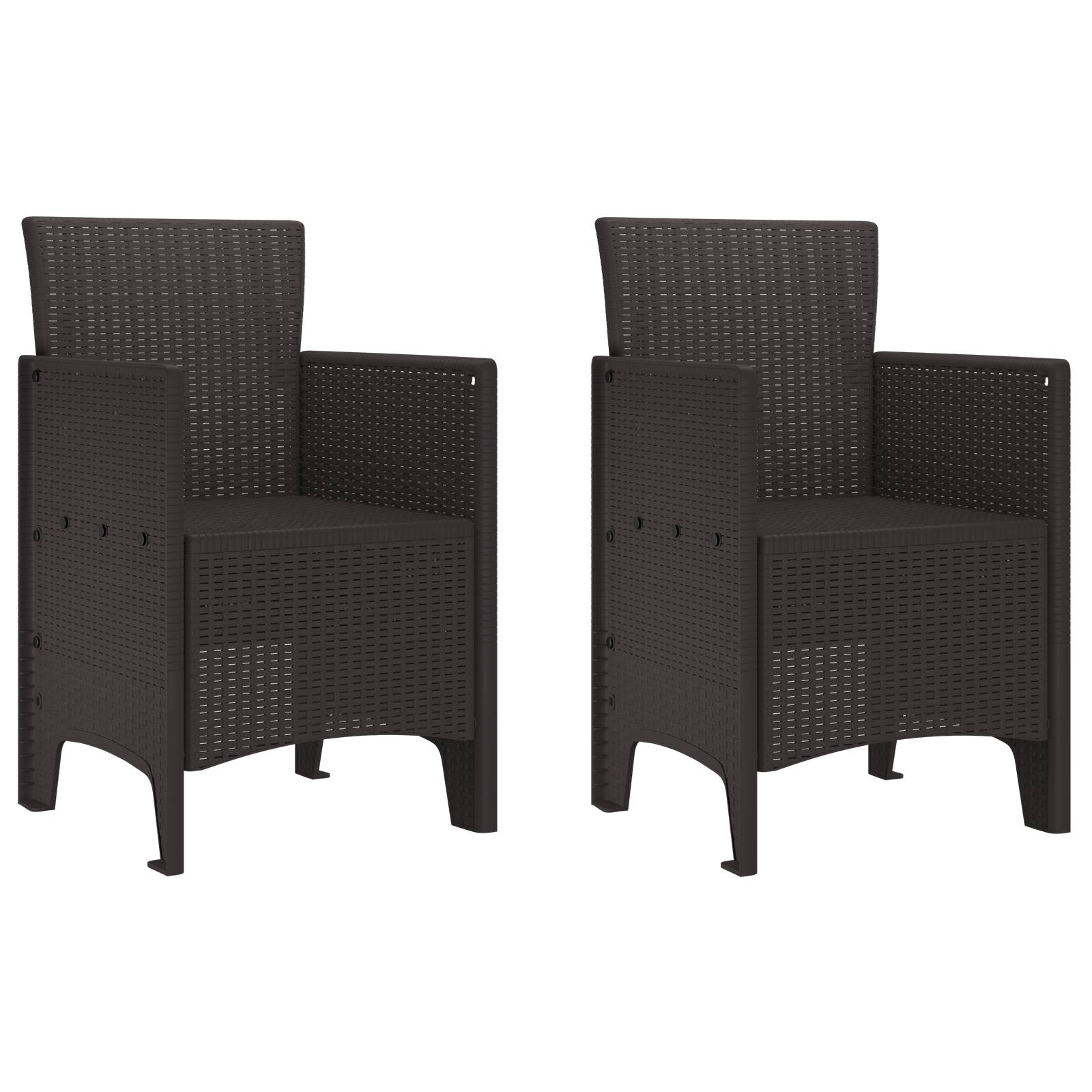 vidaXL 3-tlg. Garten-Essgruppe Braun Poly Rattan