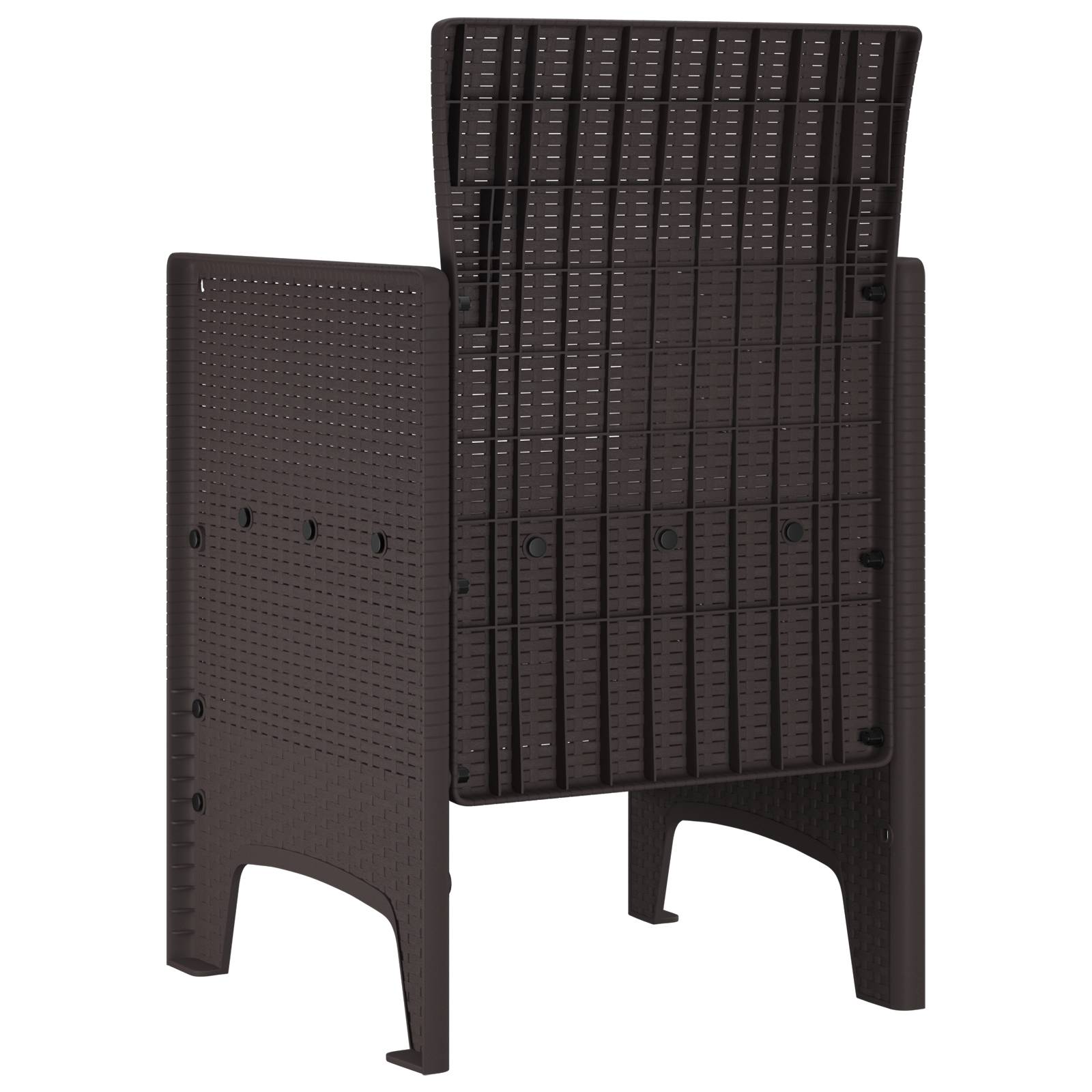 vidaXL Gartenstühle mit Kissen 2 Stk. Braun Poly Rattan