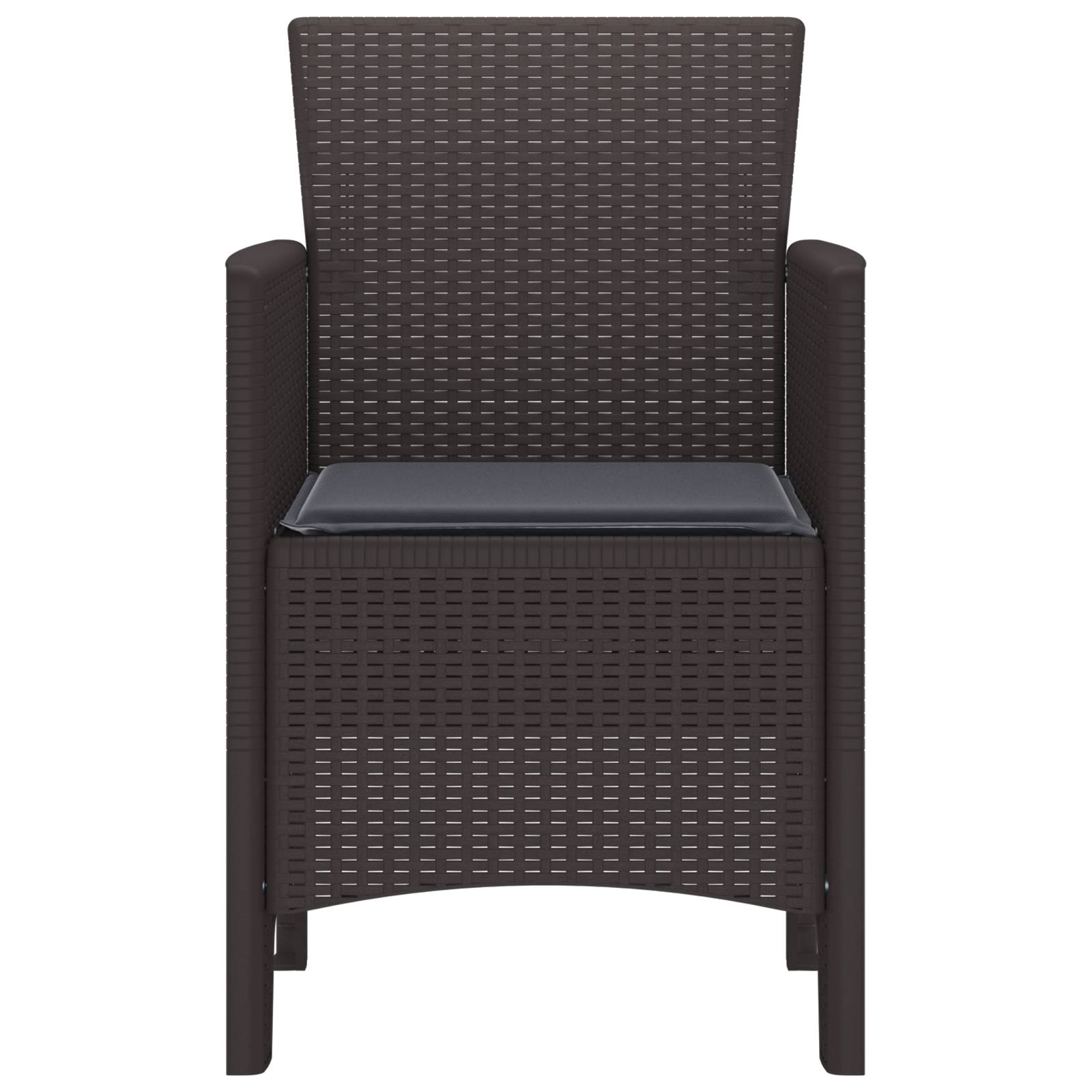 vidaXL Gartenstühle mit Kissen 2 Stk. Braun Poly Rattan
