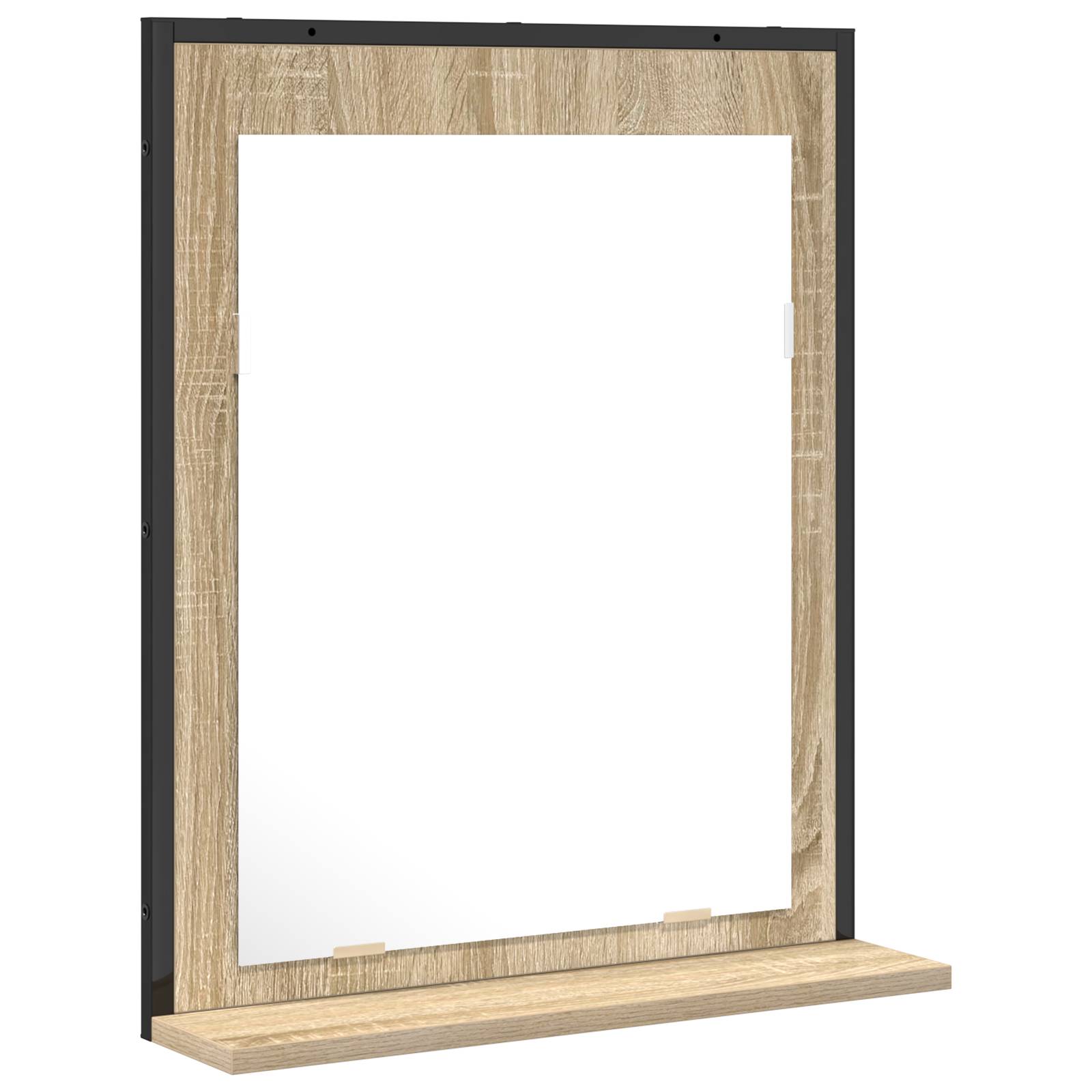 vidaXL Badspiegel mit Ablage Sonoma Eiche 50x12x60 cm Holzwerkstoff