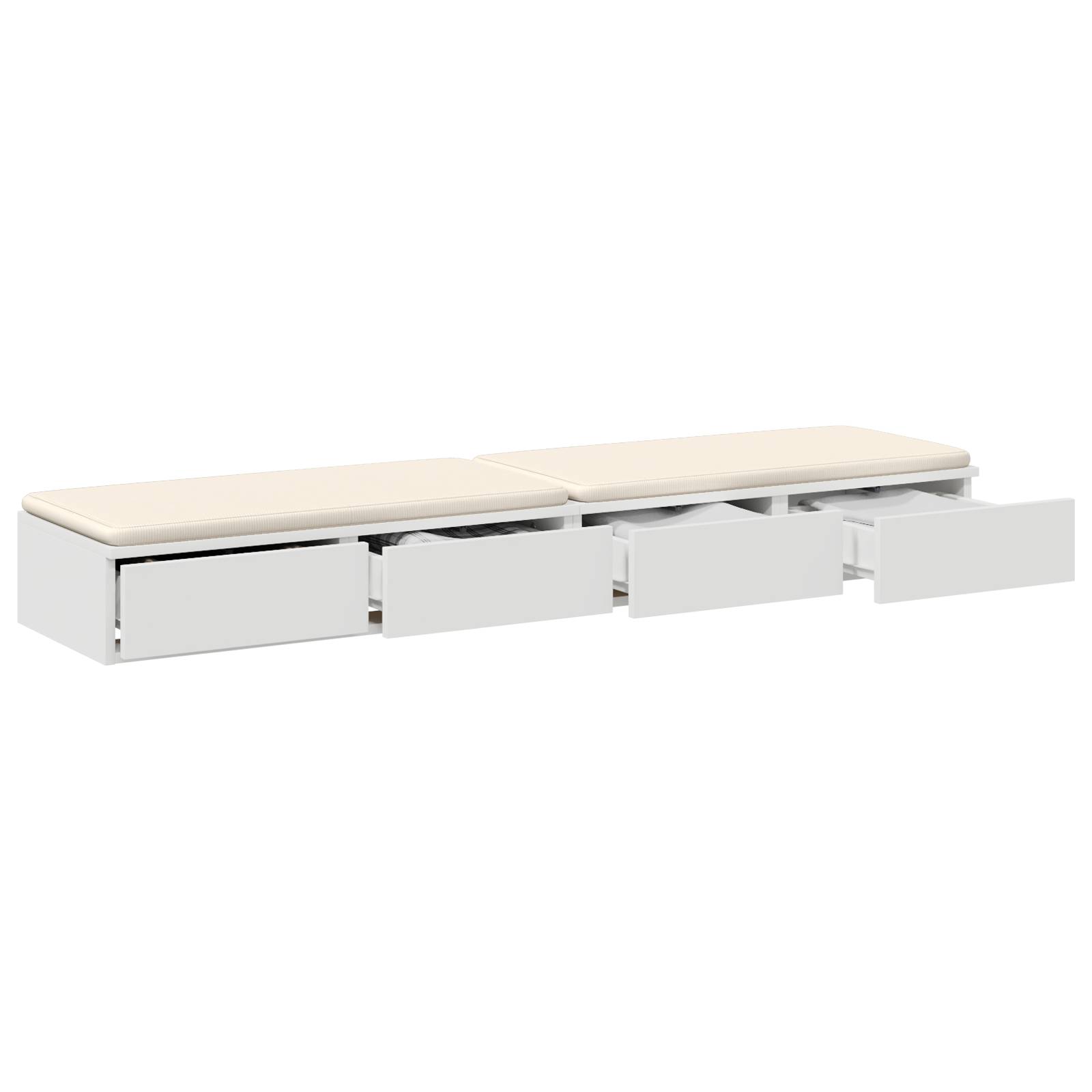 vidaXL Bett-Schublade Weiß 135x36,5x16,5 cm Holzwerkstoff