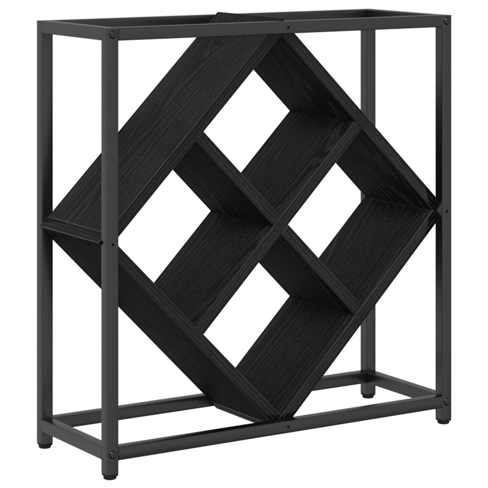 vidaXL Weinregal Schwarz Eiche 51x18x52,5 cm Holzwerkstoff