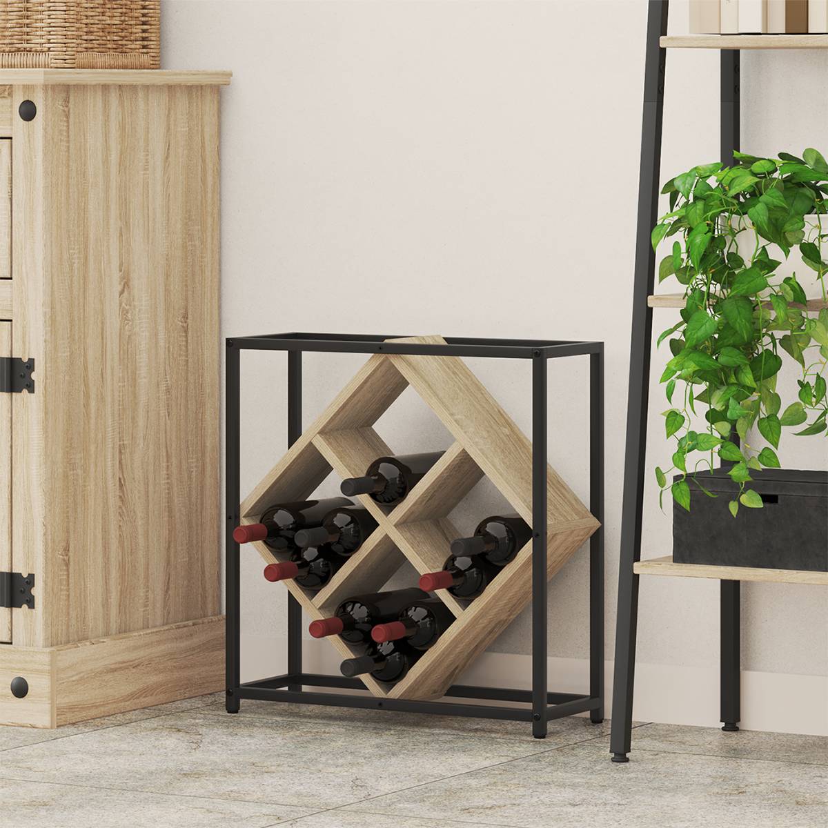 vidaXL Weinregal Sonoma Eiche 51x18x52,5 cm Holzwerkstoff