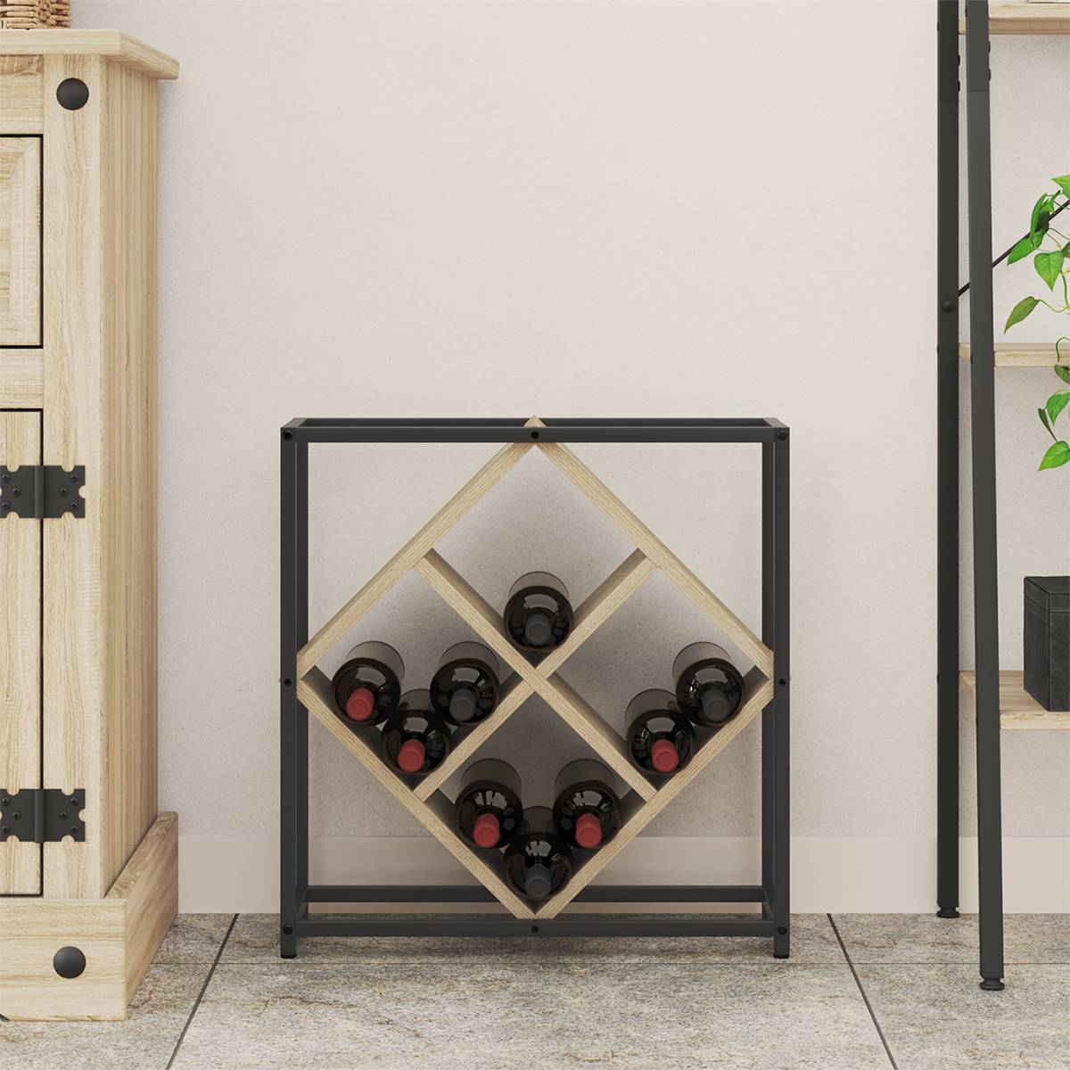 vidaXL Weinregal Sonoma Eiche 51x18x52,5 cm Holzwerkstoff
