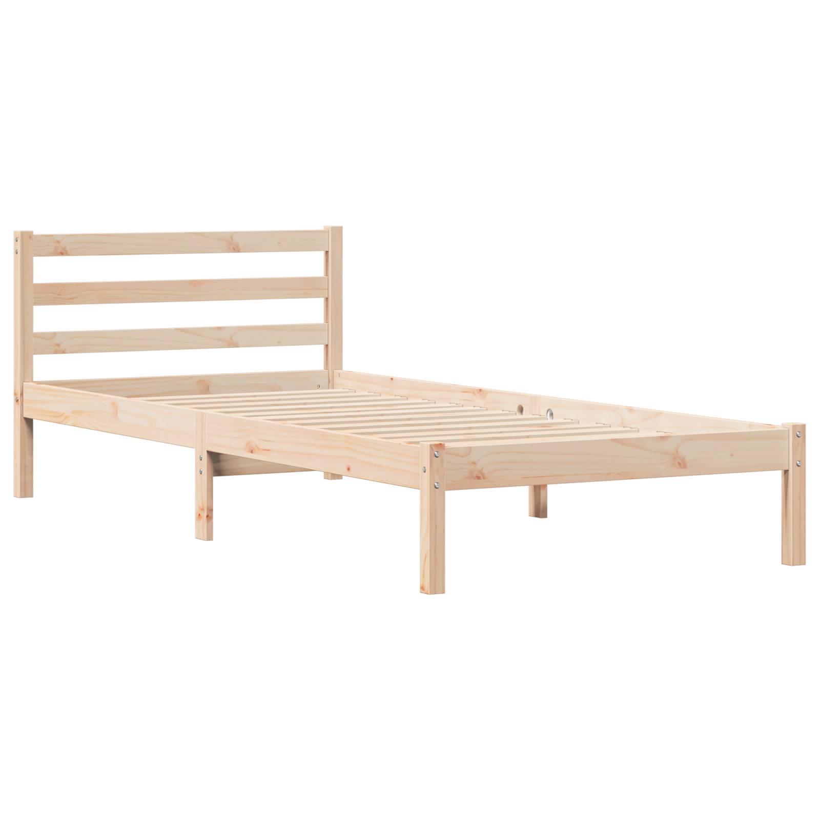 vidaXL Bettgestell mit Kopfteil 80x220 cm Massivholz Kiefer