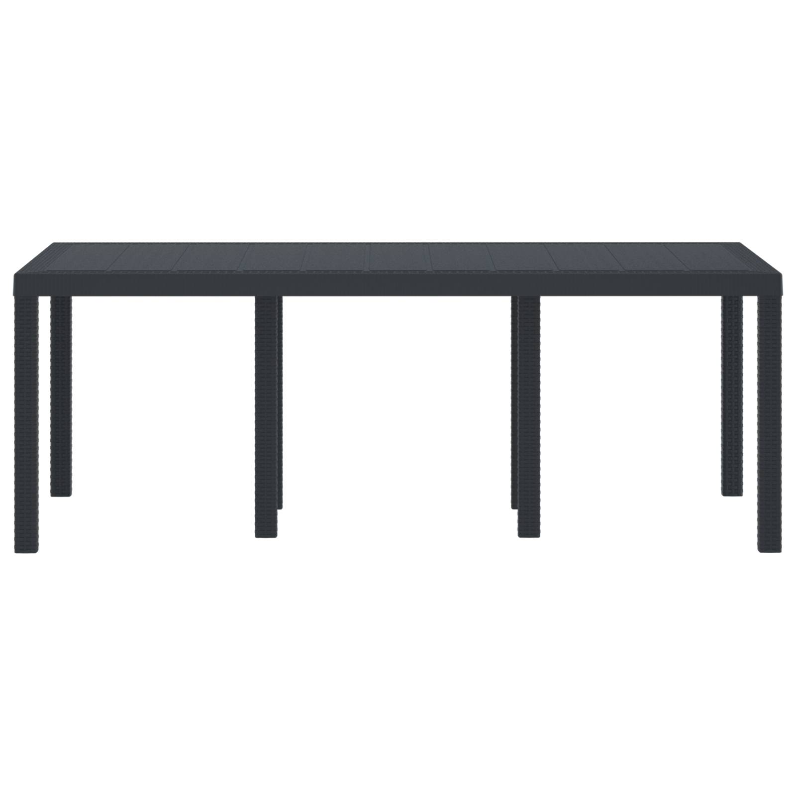vidaXL Gartentisch Anthrazit 200x100x73 cm Poly Rattan