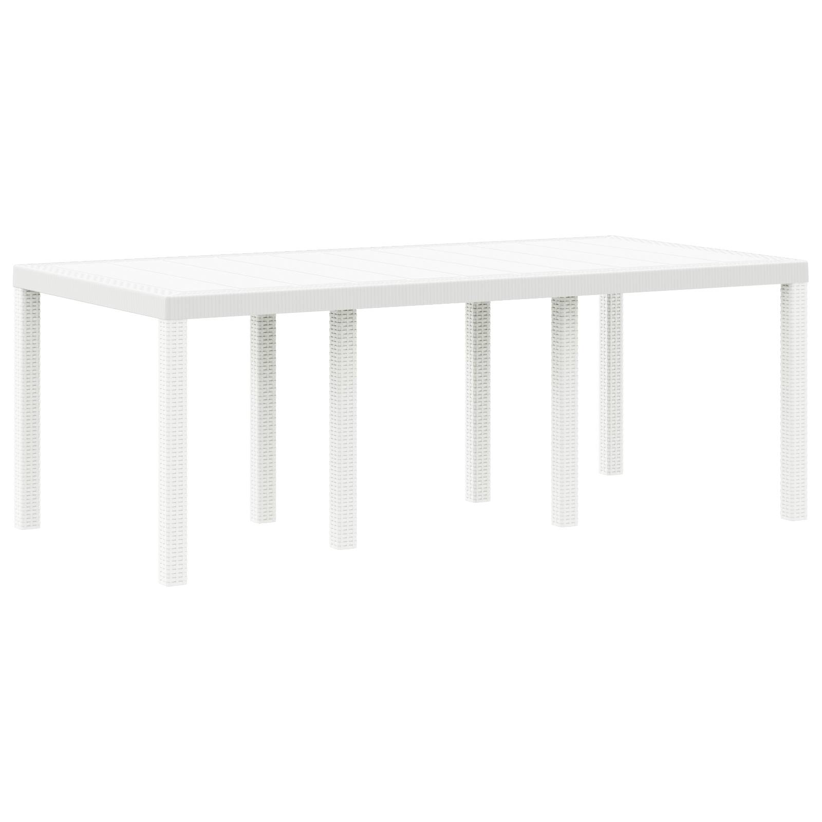vidaXL 9-teiliges Garten Esstisch Set mit Kissen in Weiß Poly Rattan