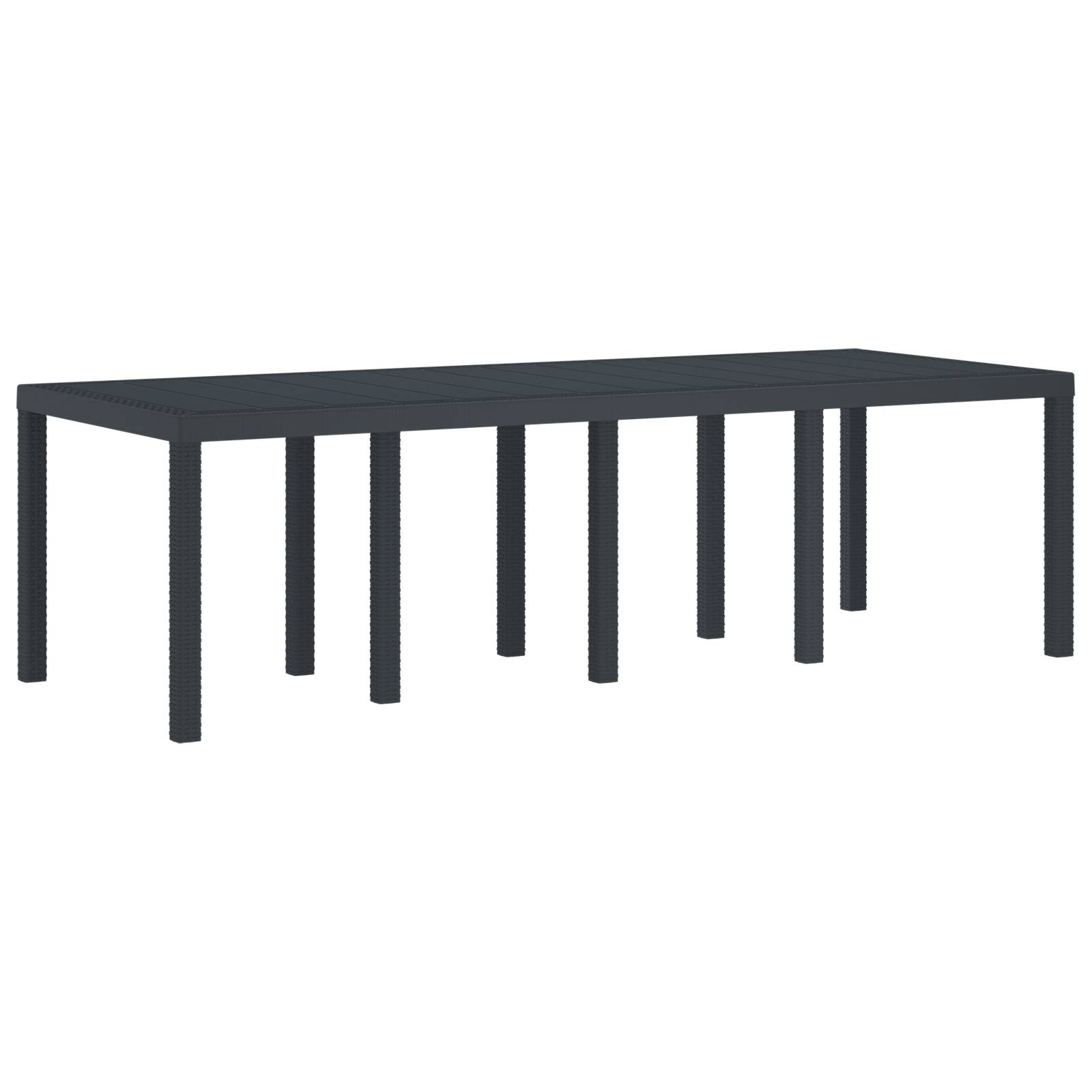 vidaXL 11-tlg. Garten-Essgruppe mit Kissen Anthrazit Poly Rattan