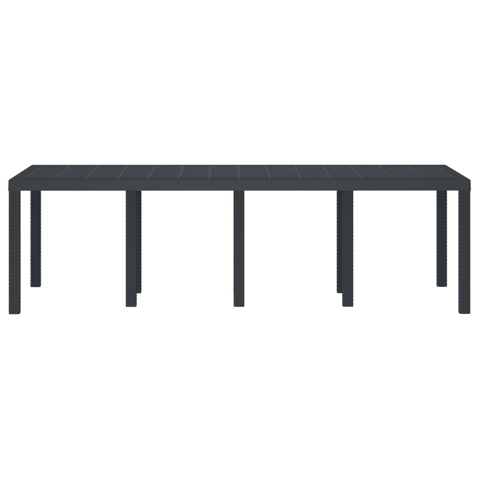 vidaXL Gartentisch Anthrazit 250x100x73 cm Poly Rattan