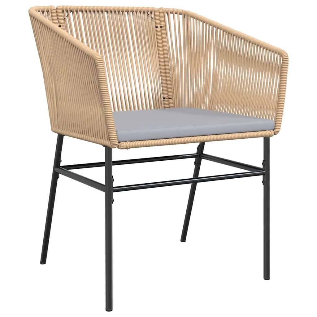vidaXL 5-tlg. Garten-Essgruppe mit Kissen Braun Poly Rattan Glas
