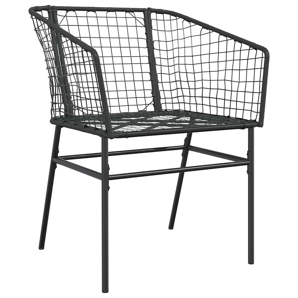 vidaXL 3-teiliges Garten-Esszimmerset aus schwarzem Polyrattanglas