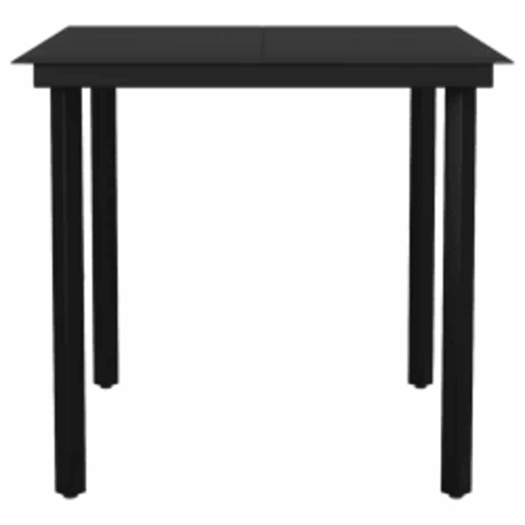 vidaXL 5-tlg. Garten-Essgruppe mit Kissen Grau Poly Rattan Glas