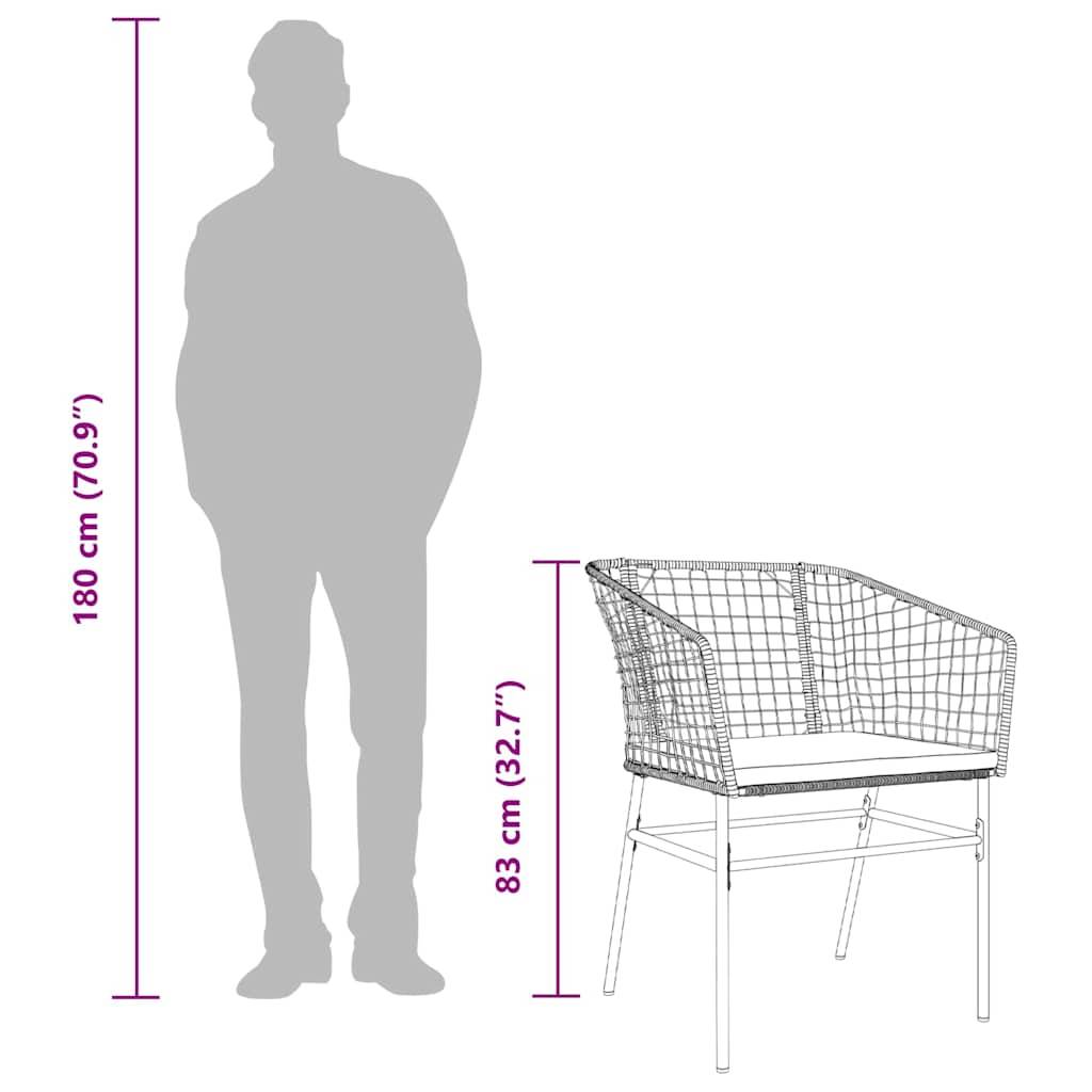 vidaXL 3-tlg. Garten-Essgruppe mit Kissen Schwarz Poly Rattan Glas