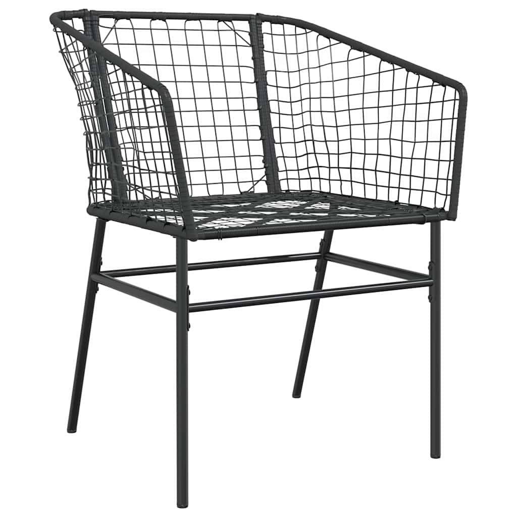 vidaXL 5-teiliges Garten-Esszimmerset aus schwarzem Polyrattanglas