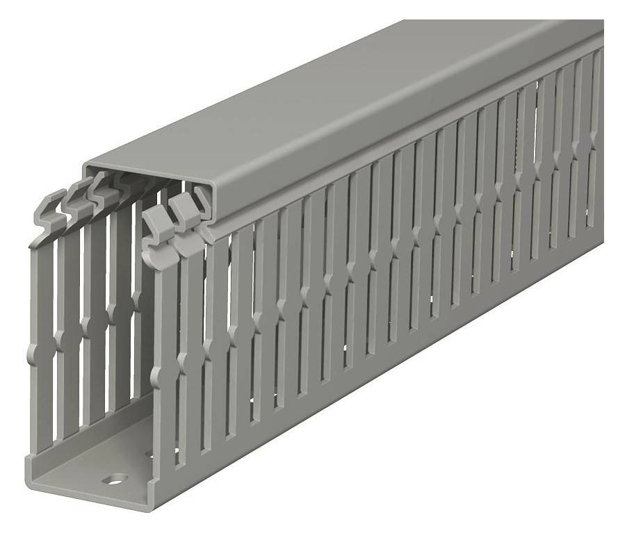 2m OBO Bettermann 6178422 Verdrahtungskanal 75x37,5x2000, PVC, steingrau, RAL 7030 LKV N 75037