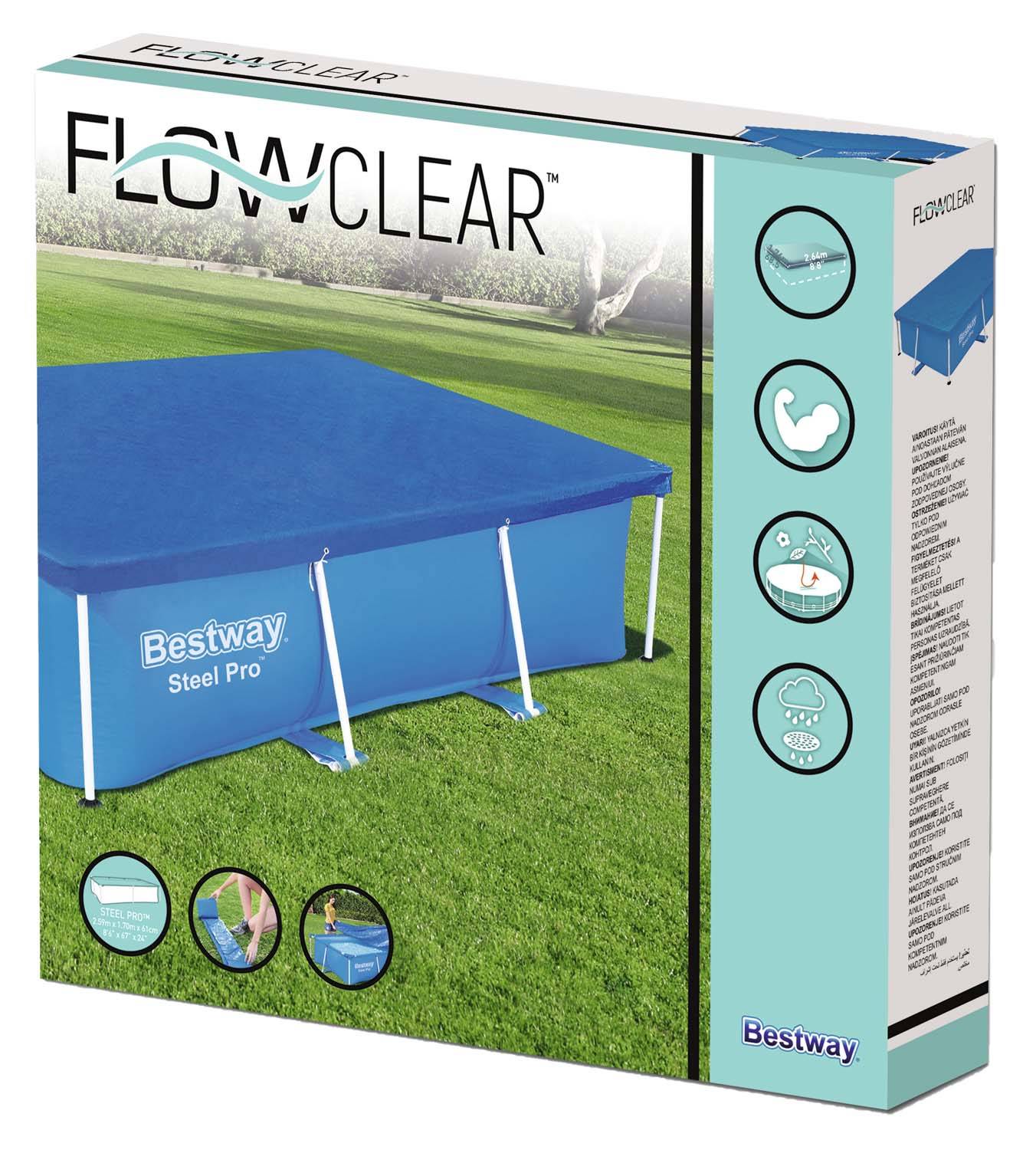 Bestway 58105 - Flowclear PE-Abdeckplane 264 x 174 cm