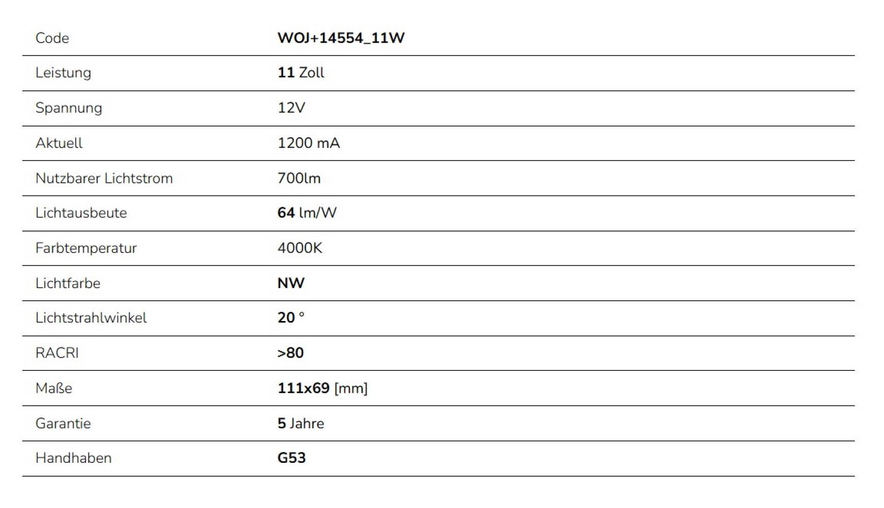 Spectrum LED AR111 G53 Reflektor 11W weiß 800lm 20° 12V Neutralweiß 4000K