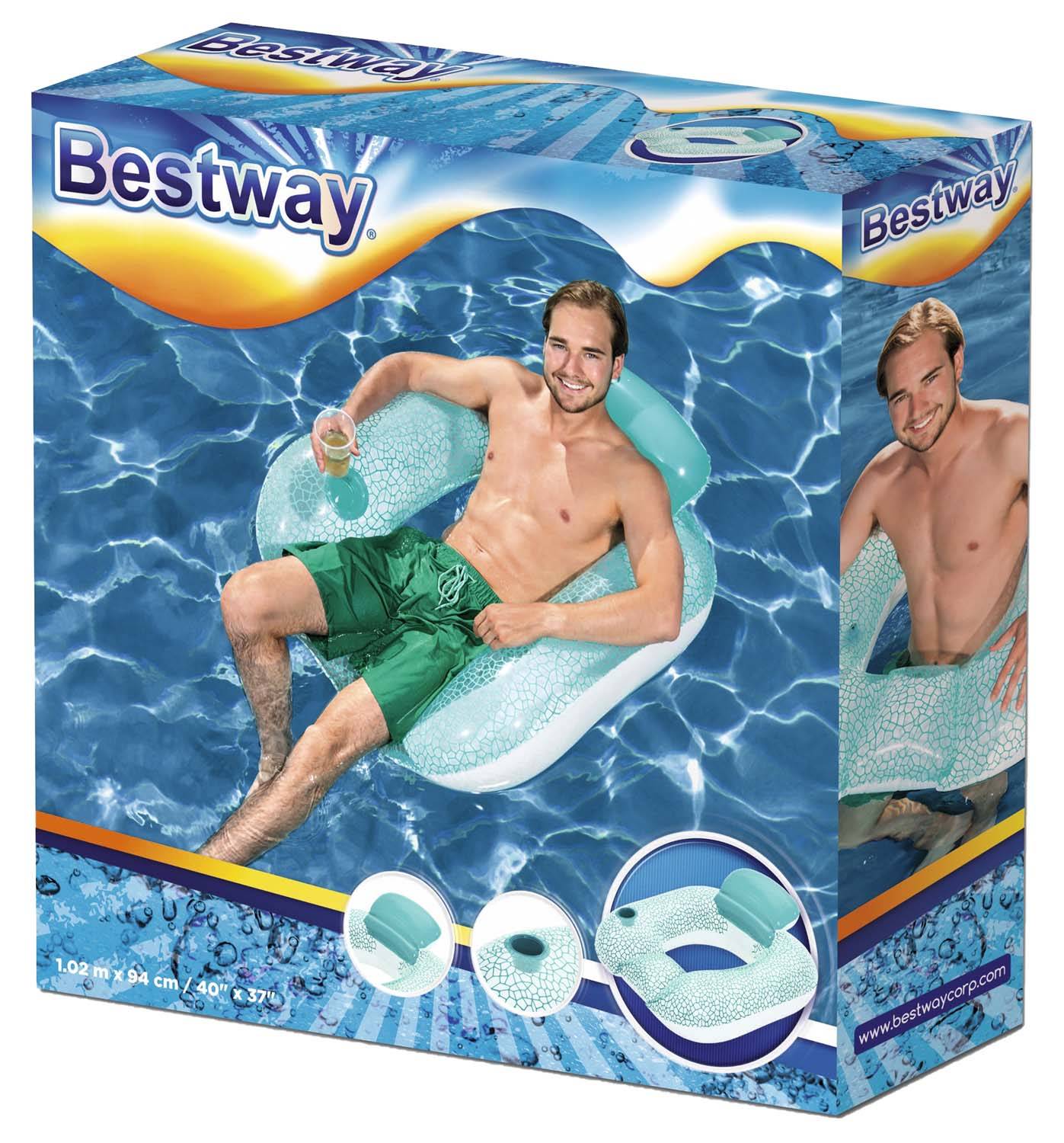 Bestway 43097 - Schwimmsessel Flip-Kissen 102 x 94 cm