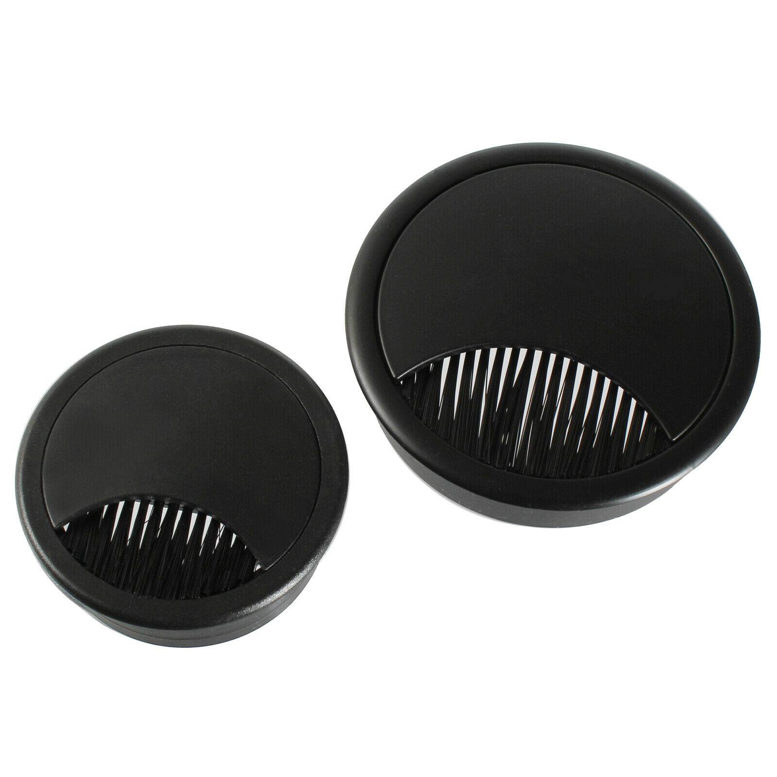 Kabeldurchführung Schreibtisch Kabeldurchlass rund Kabeldose Bürotisch lackiert Schwarz Ø80mm