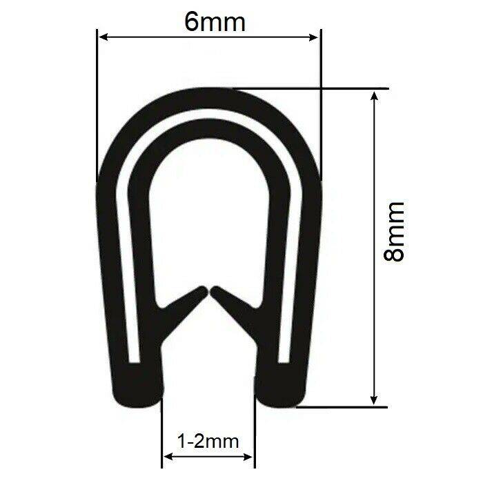 Kantenschutz Kantenschutzprofil Stahleinlage Schutzprofil Dichtungsprofil Blech 6x8mm