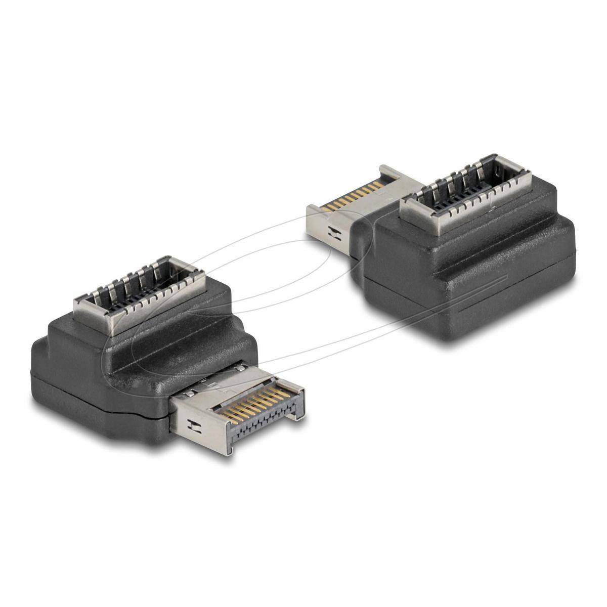 Delock Adapter USB 10 Gbps Typ-E Key A Stecker zu Buchse gewinkelt