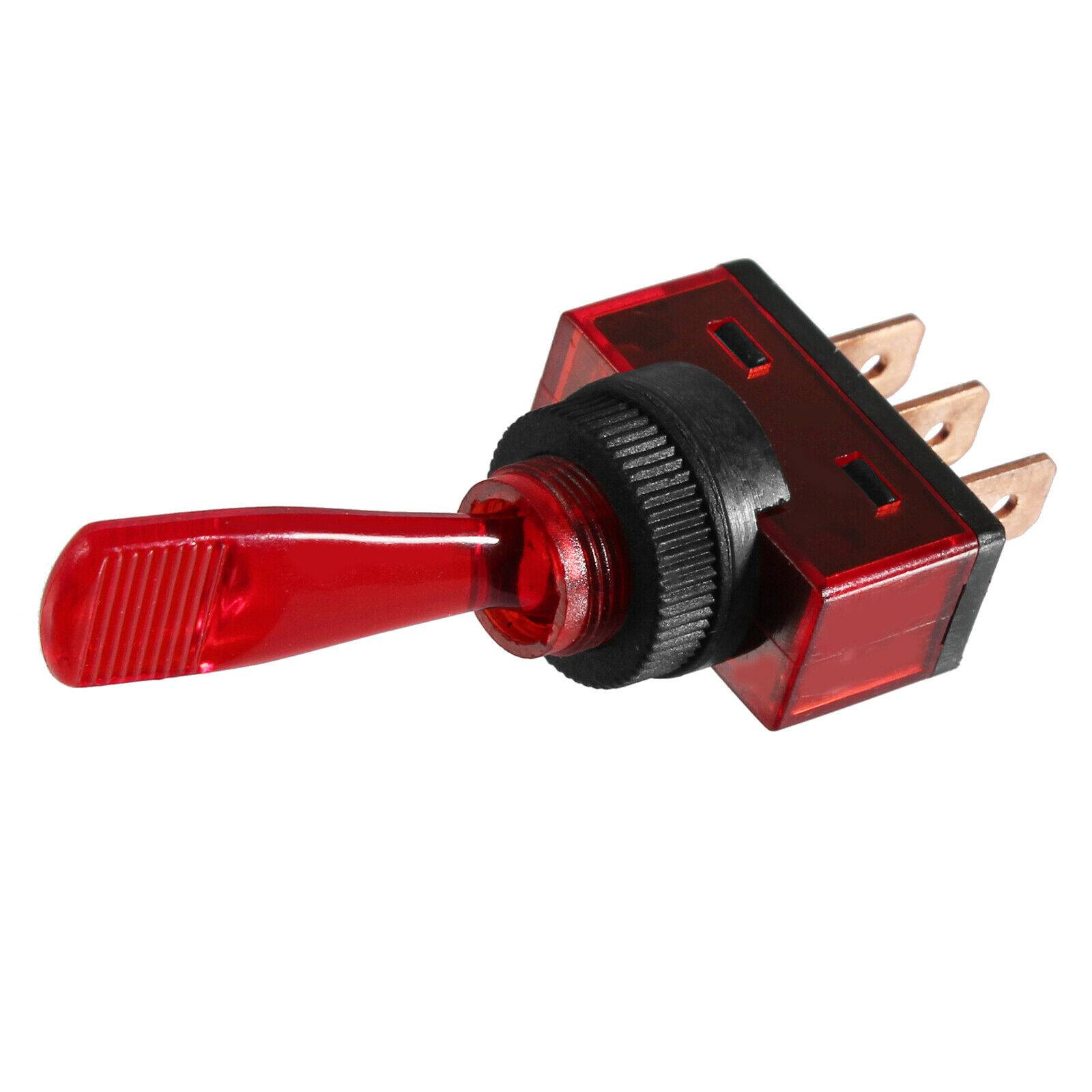 KFZ Kippschalter 12V 20A beleuchtet EIN AUS 1-polig Schalter Switch Boot Rot