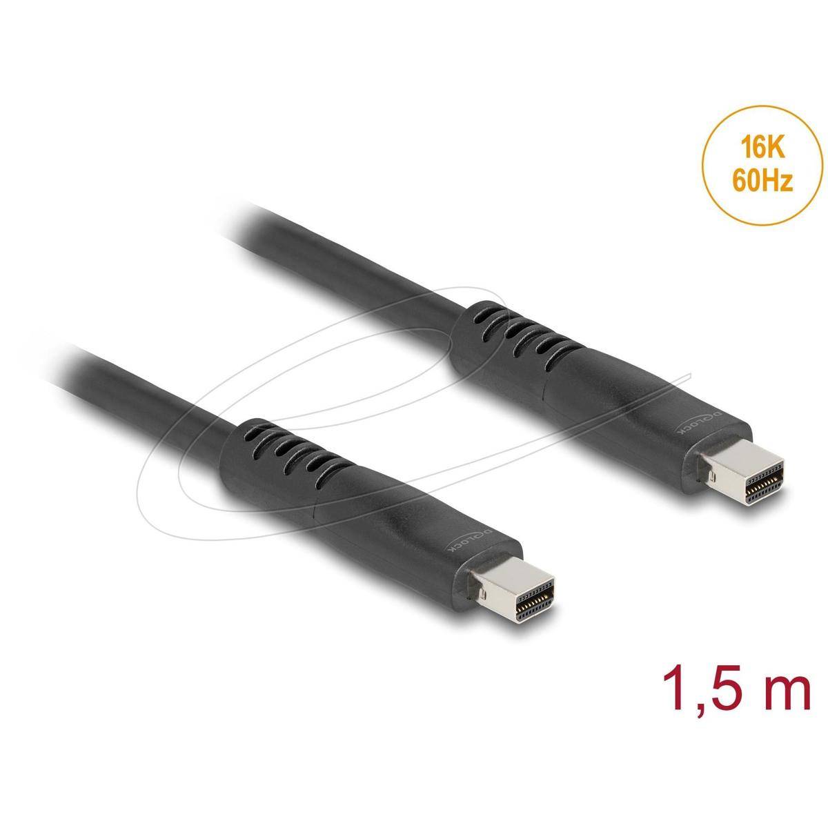 Delock Mini DisplayPort Kabel 16K 60 Hz 80 Gbps 1,5 m
