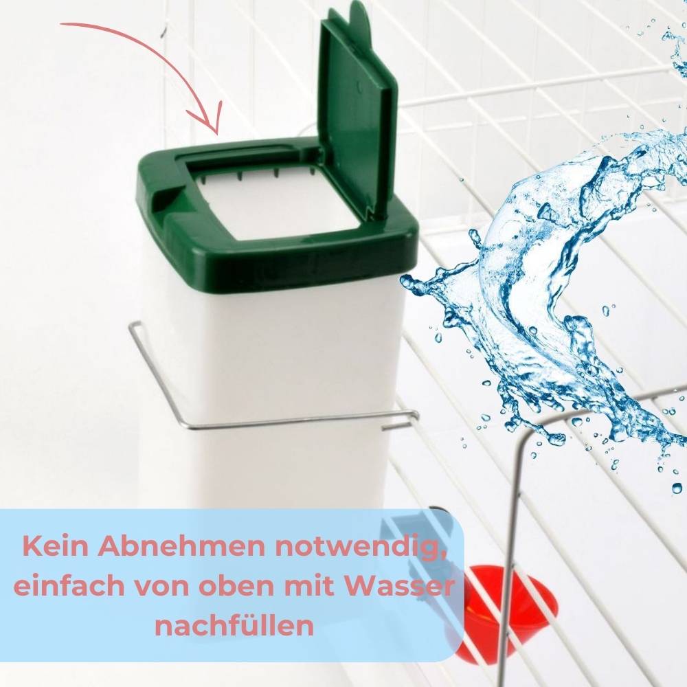 2er Set Beckentränke 1000 ml Geflügeltränke Küken Nager Hasen Hühner Geflügel Wasserspender Tränkebecken Trinkflasche mit Halterung
