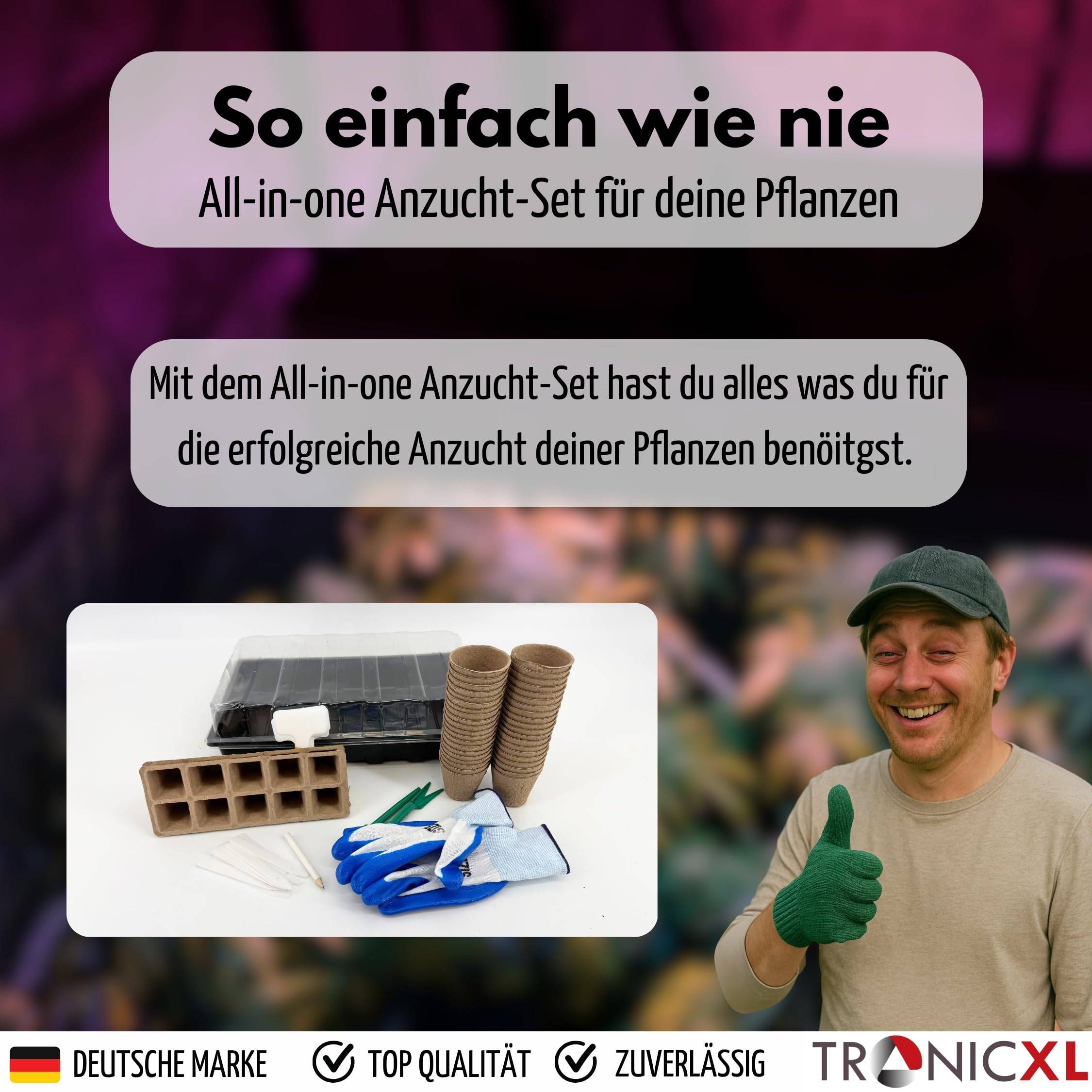 Anzucht Set für Growbox Grow Starter Set Pflanztöpfe für Samen Zimmergewächshaus + Anzuchttöpfe + Werkzeuge für Zelt