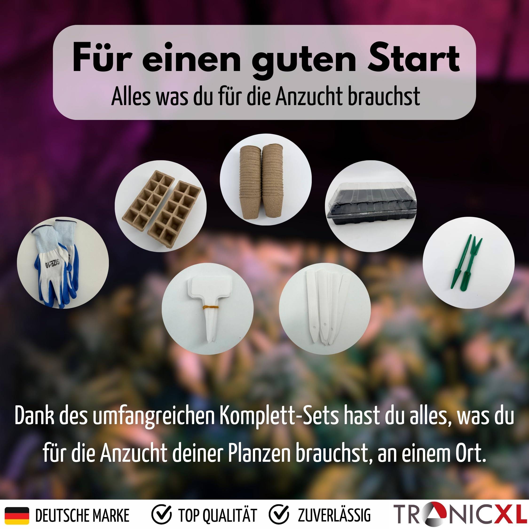 Anzucht Set für Growbox Grow Starter Set Pflanztöpfe für Samen Zimmergewächshaus + Anzuchttöpfe + Werkzeuge für Zelt