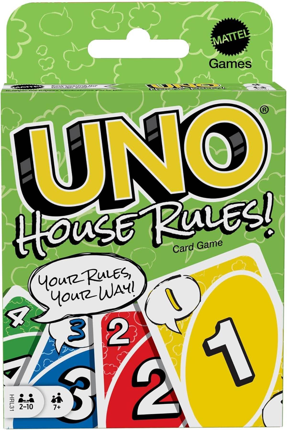 Mattel UNO House Rules Kartenspiel Spieleabende Familie HRL31