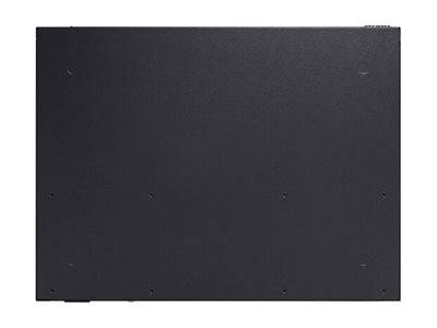 Eine schwarze, rechteckige Oberfläche mit mehreren kleinen, runden Vertiefungen, die symmetrisch angeordnet sind.