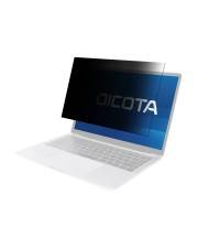 Laptop-Computer mit einem dunklen Datenschutzbildschirm, der die Anzeige teilweise abdeckt und das Wort „COTA