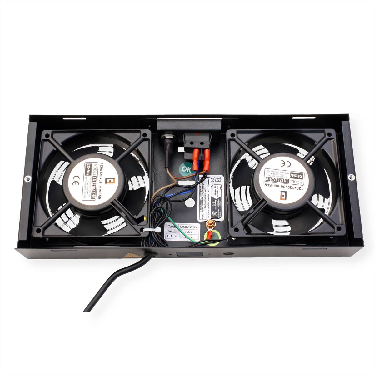 ROLINE Lüftereinheit 2 Lüfter, für 19-Zoll Wandgehäuse schwarz