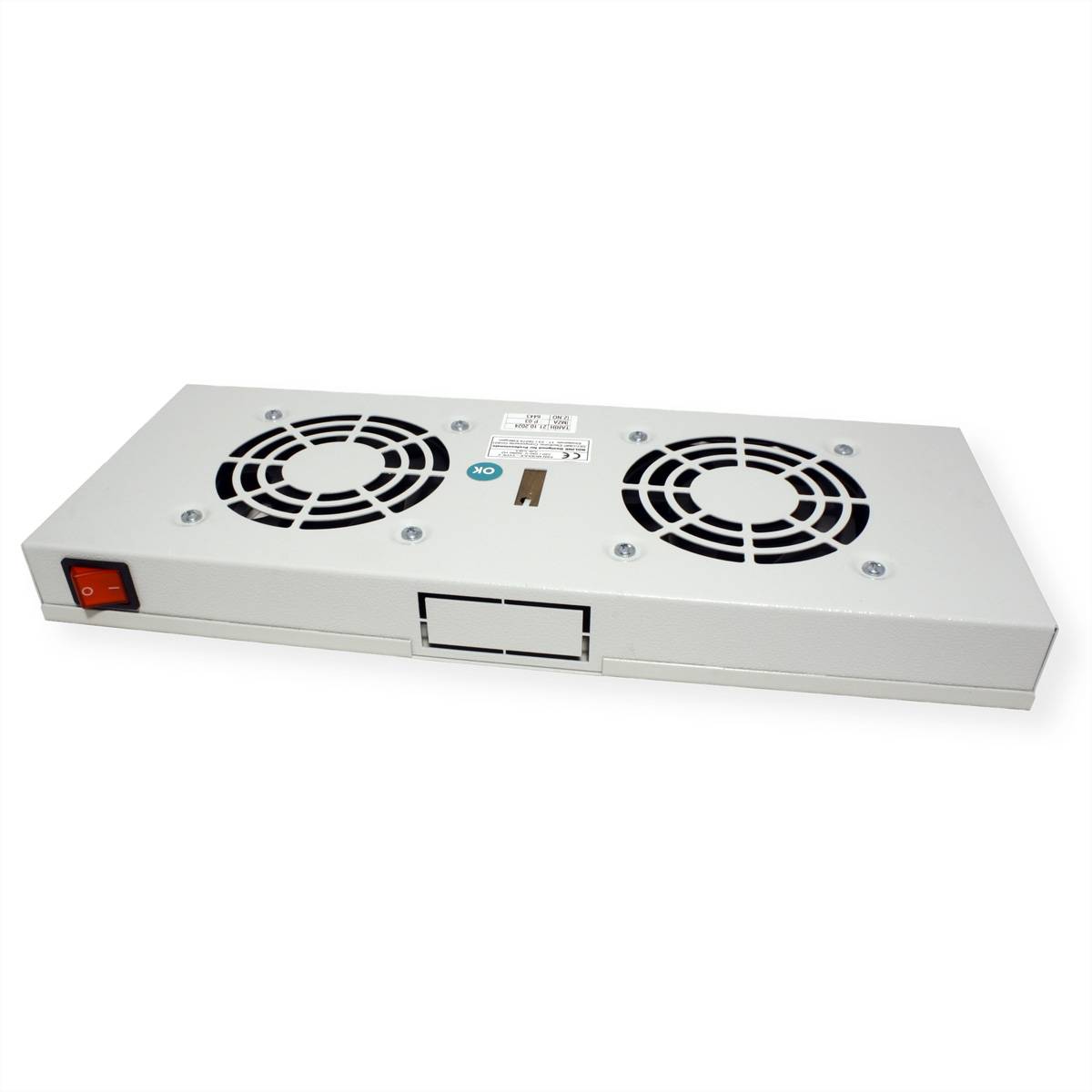 ROLINE 19-Zoll Lüftereinheit 2 Lüfter, ON/OFF grau