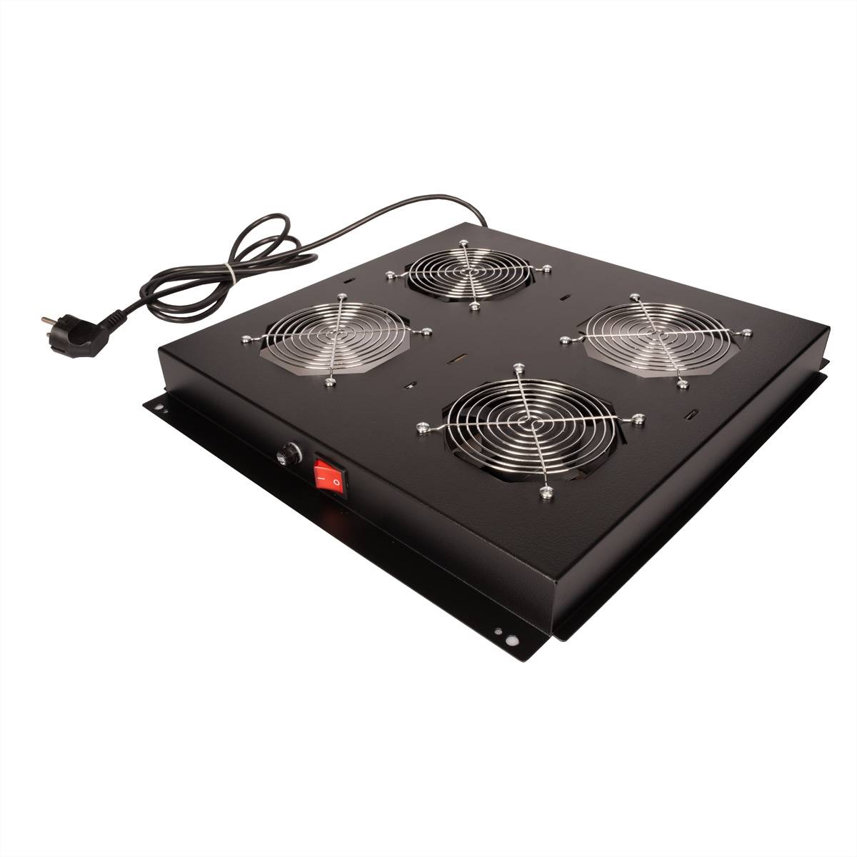 Roline - Rack - Lüfter Kit - with 2 fans - Dach - Jet Black, RAL 9005 - 48.3 cm (19")