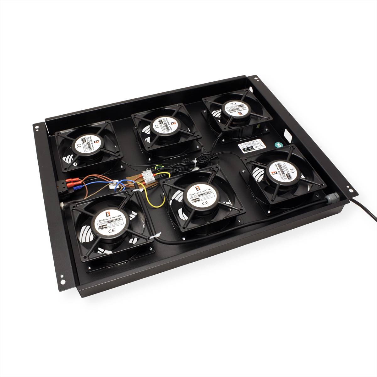 ROTRONIC-SECOMP - Roline - Rack - Lüfter Kit - with 6 fans - Dach - Jet Black, RAL 9005 - 48.3 cm (19"")