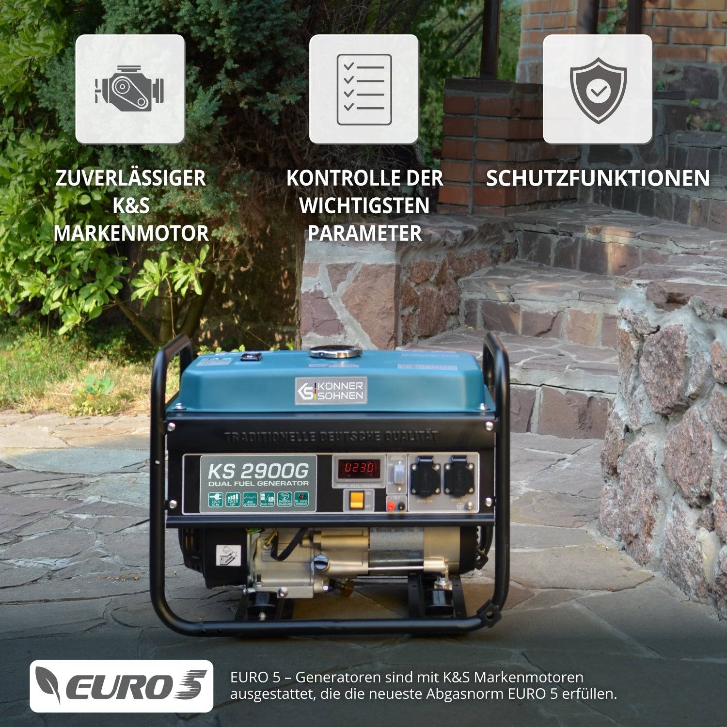 LPG/Benzin-Generator "Könner & Söhnen" KS 2900G